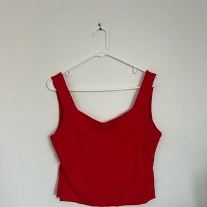 Amazon Red Fitted Crop Tank Top